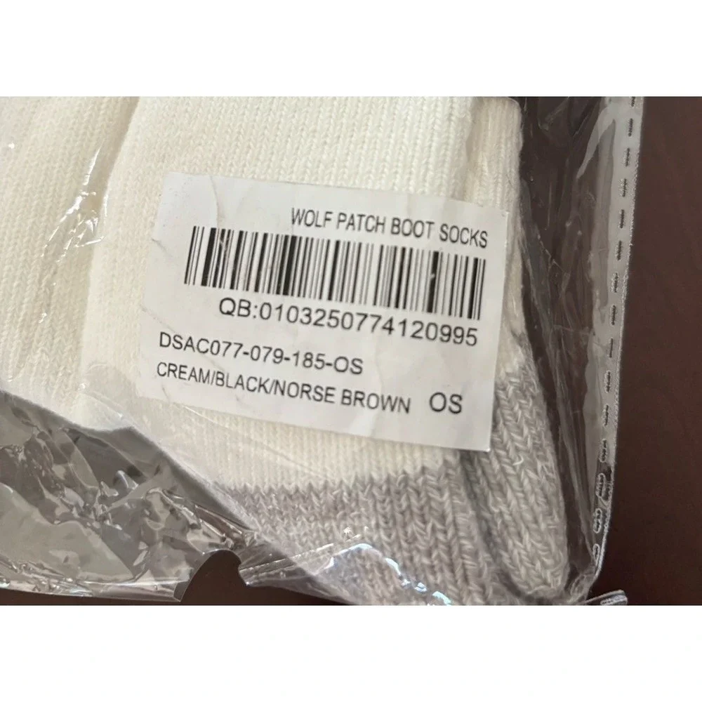 Darc Sport Wolf Patch Gym Class Socks in a white, black, and grey colorway